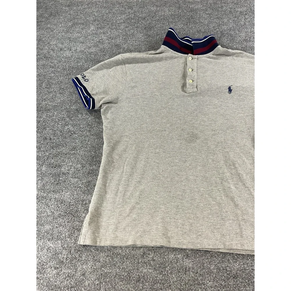 Polo Ralph Lauren Polo Shirt Mens Large Gray Short Sleeve Big Pony Cotton Classi